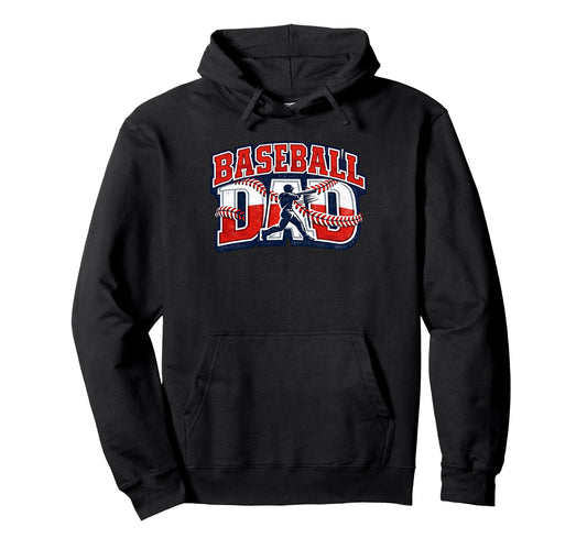 Baseball Dad Game Day Varsity Hoodie - Fun Novelty Design Men Women - T-Shirt, Sweatshirt, Hoodie