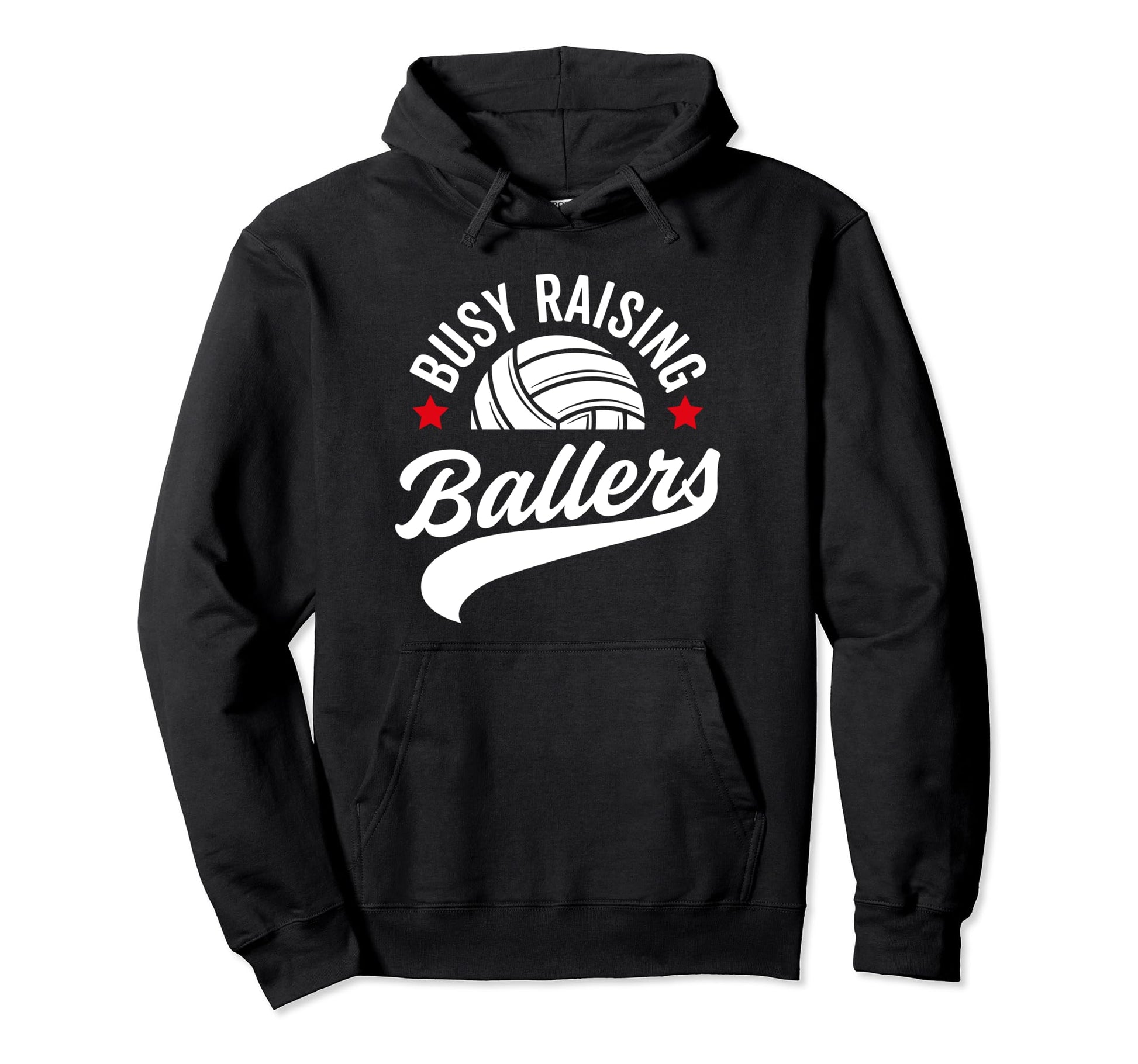Busy Raising Ballers Volleyball Cheer Hoodie - Minimalist Print Men Women - T-Shirt, Sweatshirt, Hoodie