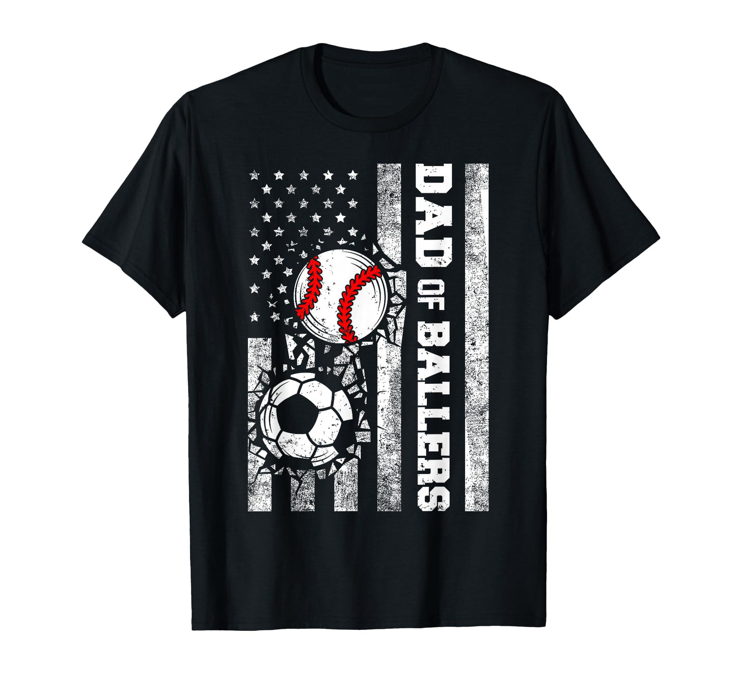 Dad Ballers Funny Usa Flag Soccer T-Shirt - Casual Everyday Wear Men Women - T-Shirt, Sweatshirt, Hoodie