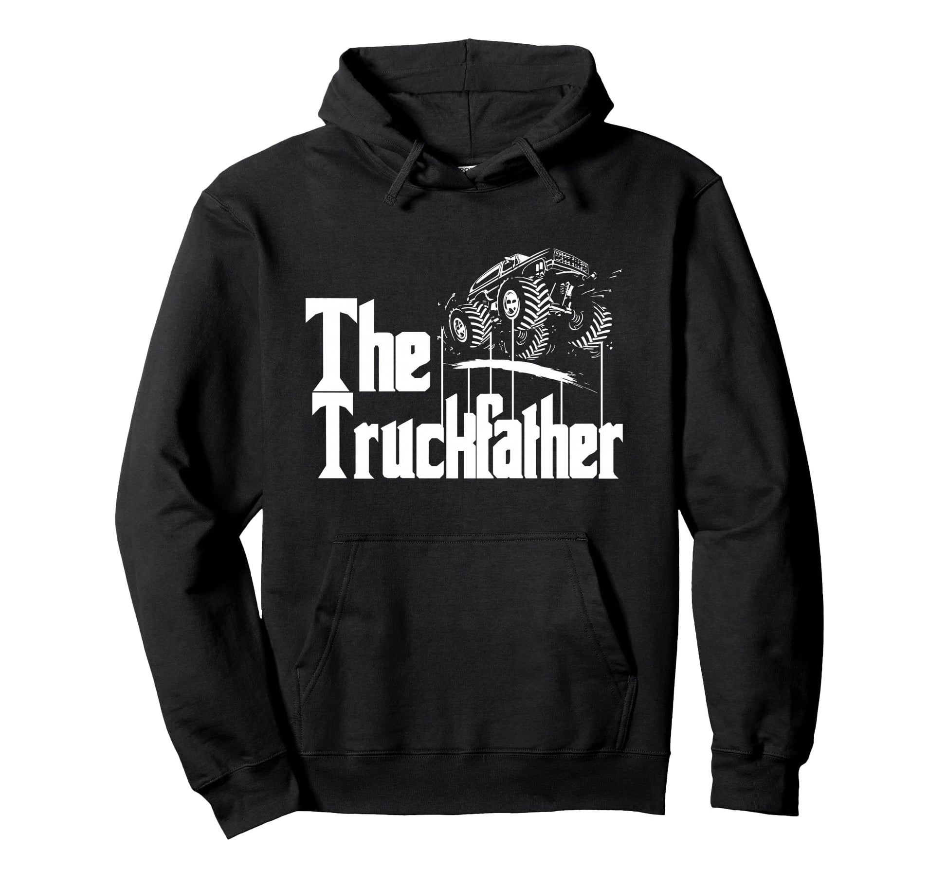 Monster Truck Jam Truckfather Funny Hoodie - Minimalist Print for Adults - T-Shirt, Sweatshirt, Hoodie