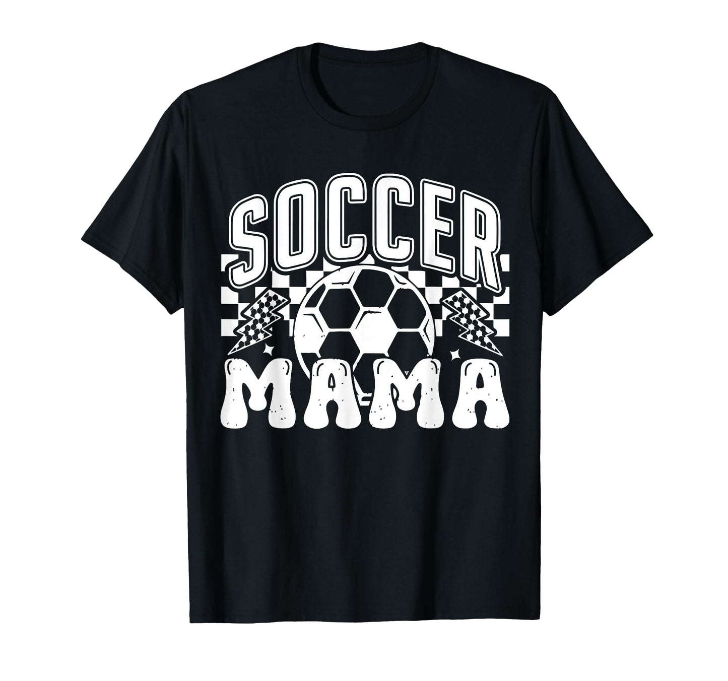 Soccer Mama Checkered Soccer Mom Soccer T-Shirt - Unique Graphic Unisex - T-Shirt, Sweatshirt, Hoodie