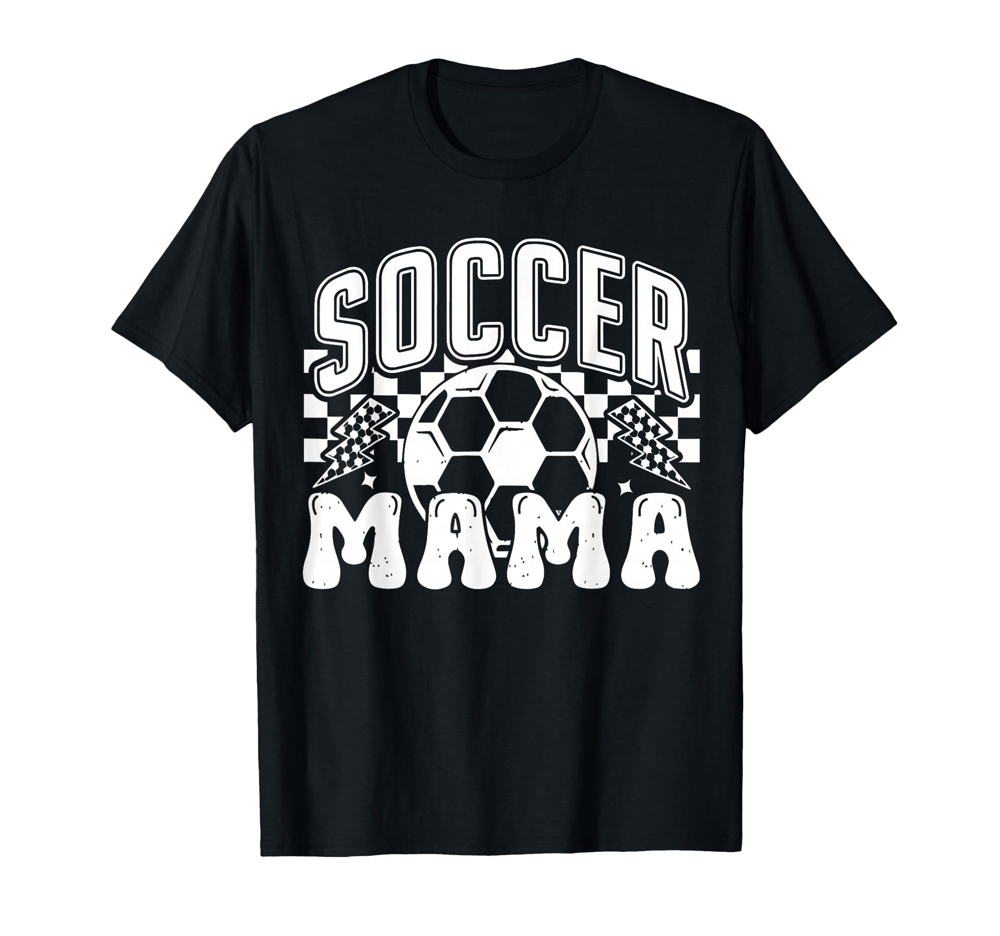 Soccer Mama Checkered Soccer Mom Soccer T-Shirt - Unique Graphic Unisex - T-Shirt, Sweatshirt, Hoodie