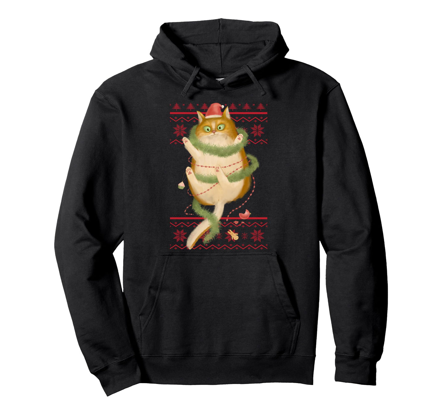 Ugly Cat X Mas Sweaters Mom Dad Hoodie - Unique Graphic for Adults - T-Shirt, Sweatshirt, Hoodie