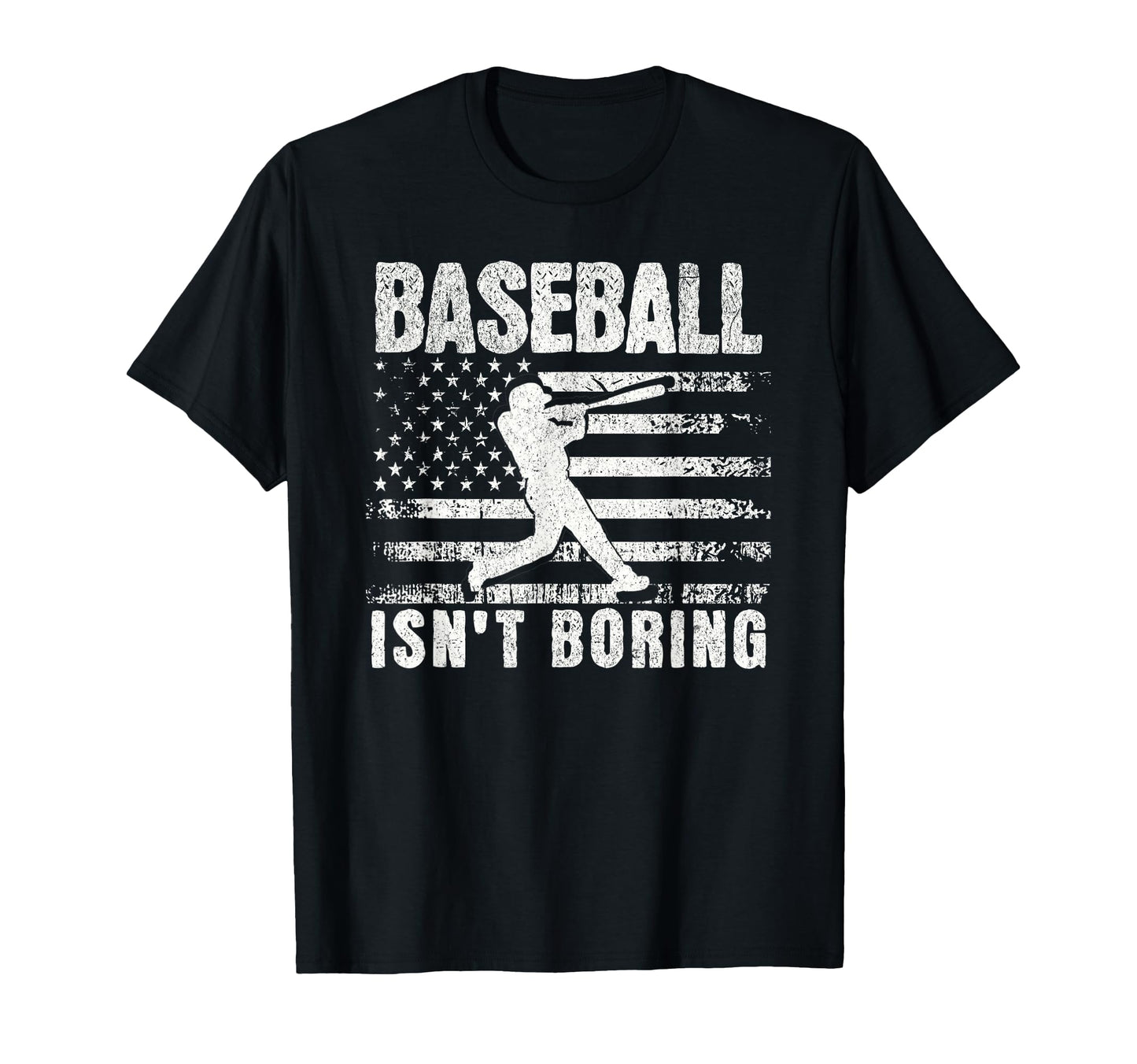 Baseball Isnt Boring Usa Flag T-Shirt - Novelty Apparel Men Women - T-Shirt, Sweatshirt, Hoodie