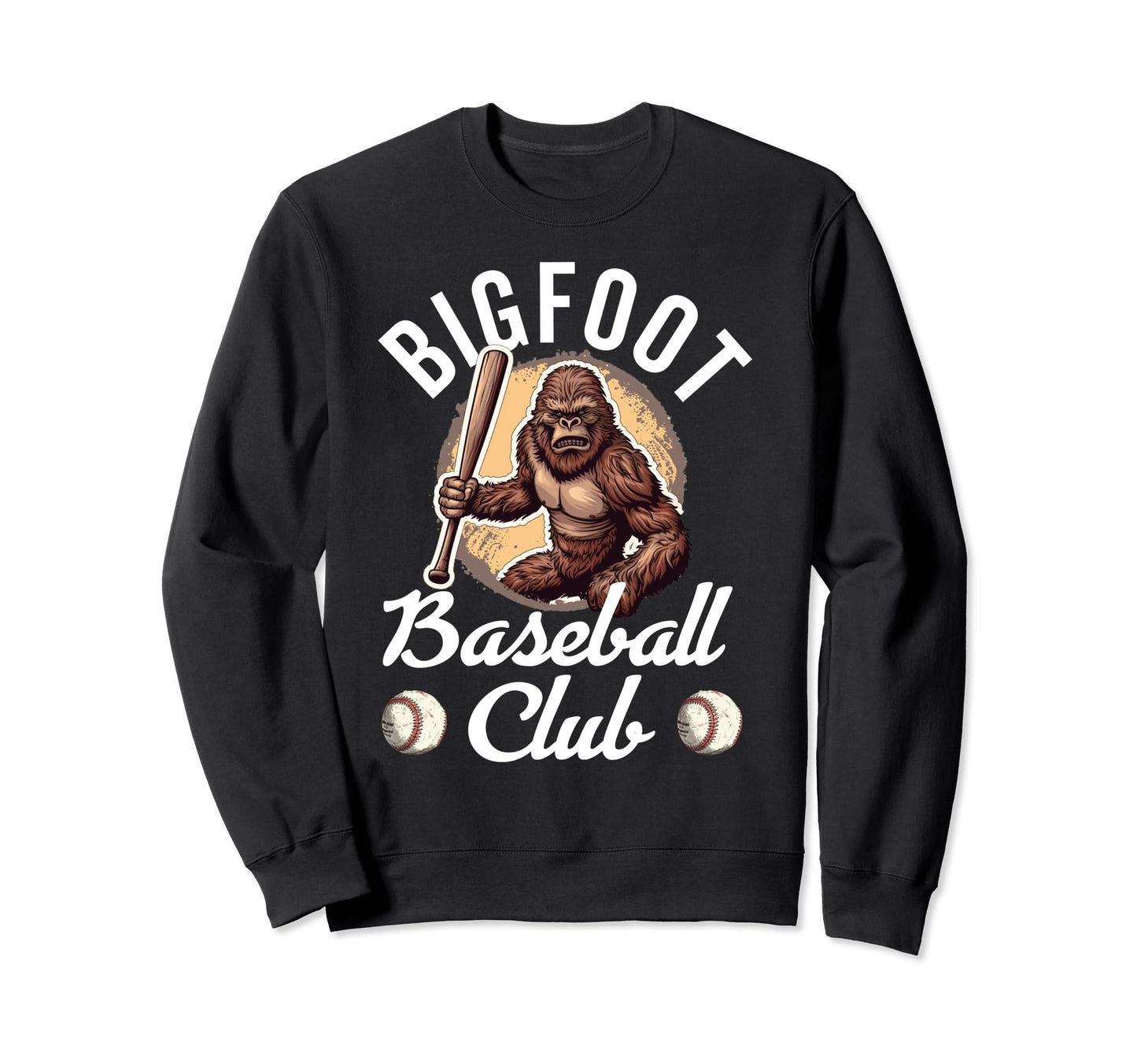 Bigfoot Baseball Dad Sasquatch Sweatshirt - Trendy Graphic Men Women - T-Shirt, Sweatshirt, Hoodie