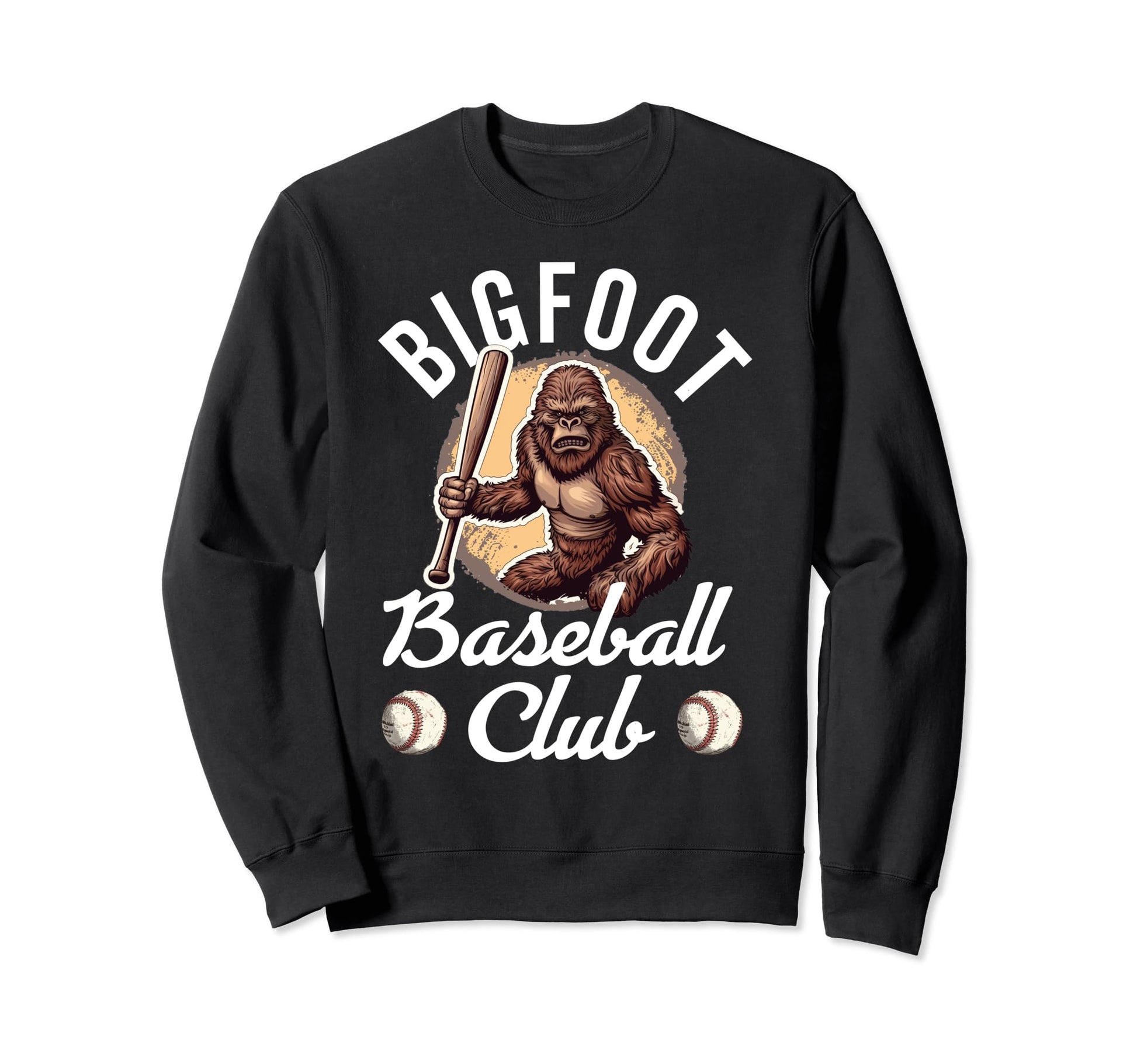 Bigfoot Baseball Dad Sasquatch Sweatshirt - Trendy Graphic Men Women - T-Shirt, Sweatshirt, Hoodie