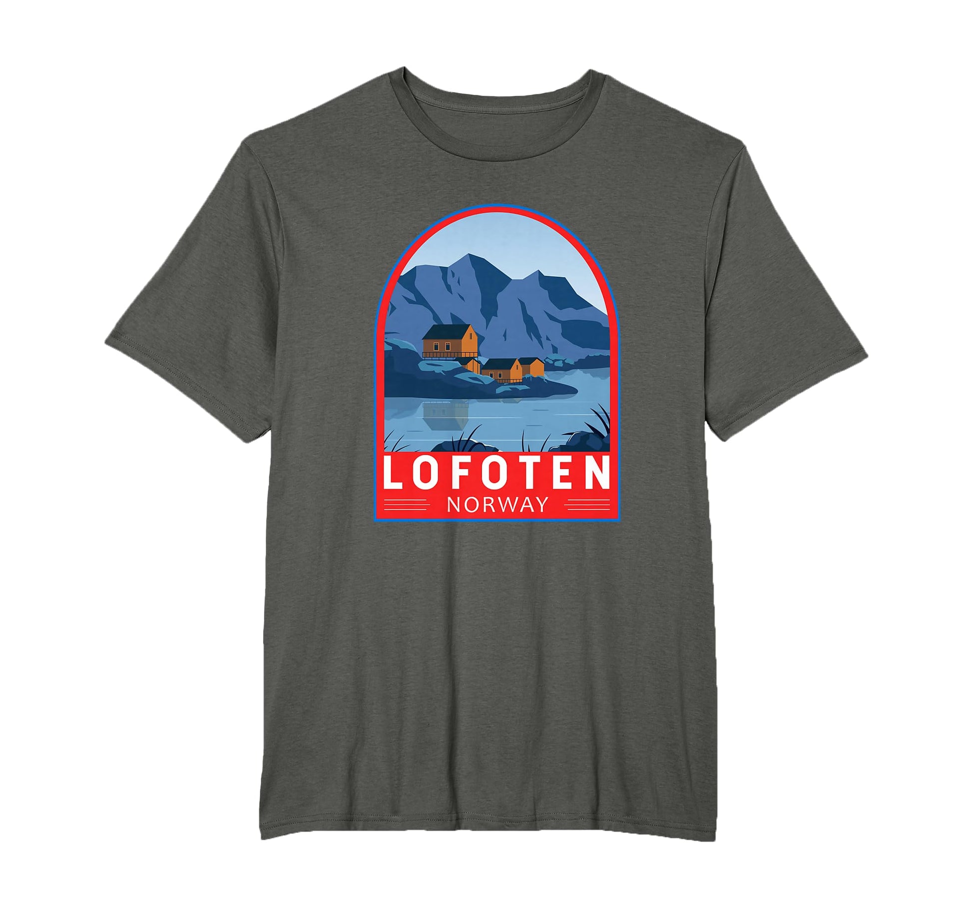 Lofoten Norway Emblem T-Shirt - Casual Everyday Wear Men Women - T-Shirt, Sweatshirt, Hoodie