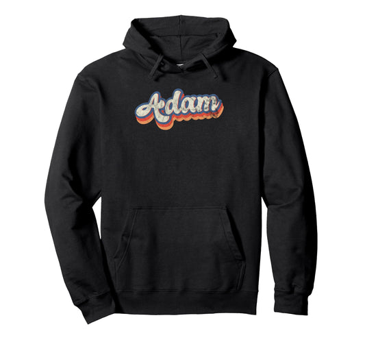 Adam Personalized Name Custom Lettering 70S Hoodie - Unique Graphic Unisex - T-Shirt, Sweatshirt, Hoodie