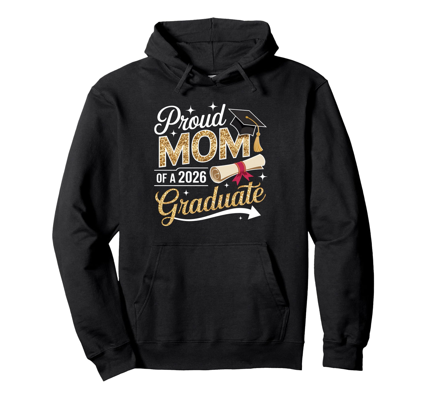 Proud Mom Senior 2026 Graduate Family Hoodie - Minimalist Print Unisex - T-Shirt, Sweatshirt, Hoodie