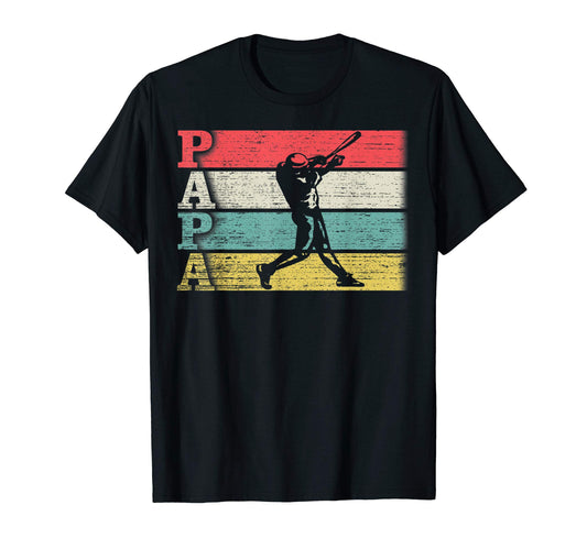 Baseball Player Papa Silhouette T-Shirt - Casual Everyday Wear Men Women - T-Shirt, Sweatshirt, Hoodie