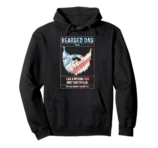 Bearded Dad Definition Like Normal Dad Hoodie - Novelty Apparel Unisex - T-Shirt, Sweatshirt, Hoodie