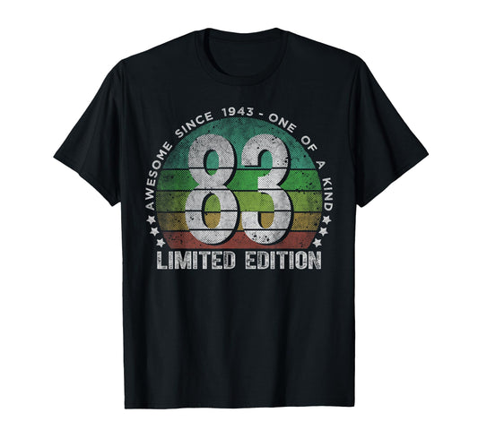 83 Year Old Gifts 1943 83Rd Birthday T-Shirt - Aesthetic Graphic Men Women - T-Shirt, Sweatshirt, Hoodie