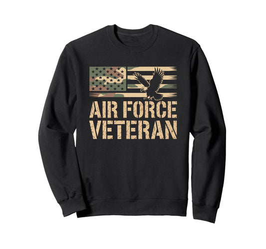 Air Force Veteran Us American Flag Sweatshirt - Unique Graphic Men Women - T-Shirt, Sweatshirt, Hoodie