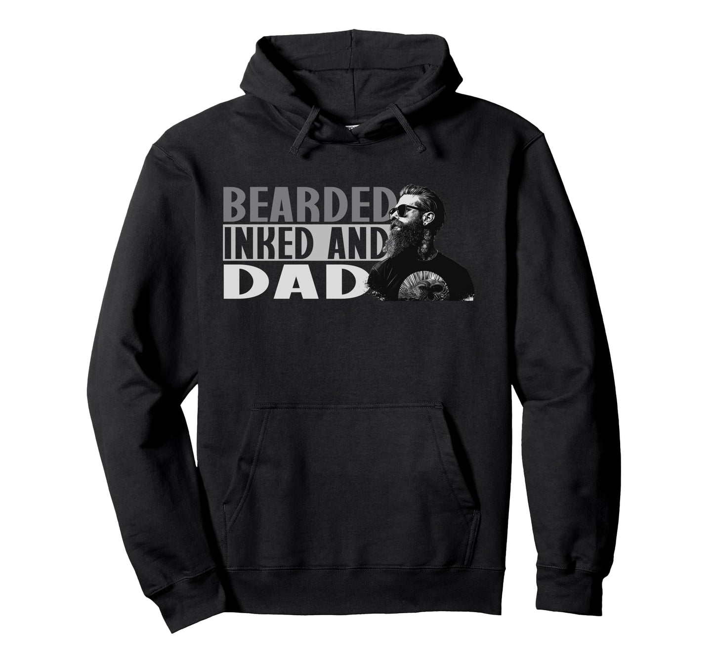 Bearded Inked And Awesome Tattooed Dad Hoodie - Aesthetic Graphic Men Women - T-Shirt, Sweatshirt, Hoodie