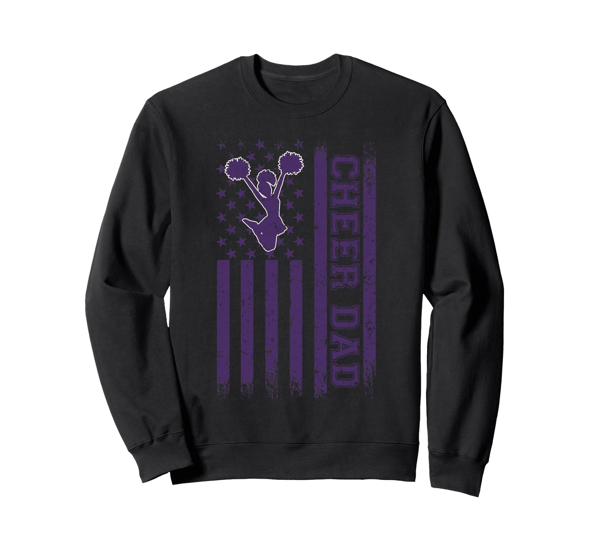 Purple Cheer Dad Tees Usa Flag Sweatshirt - Aesthetic Graphic Men Women - T-Shirt, Sweatshirt, Hoodie