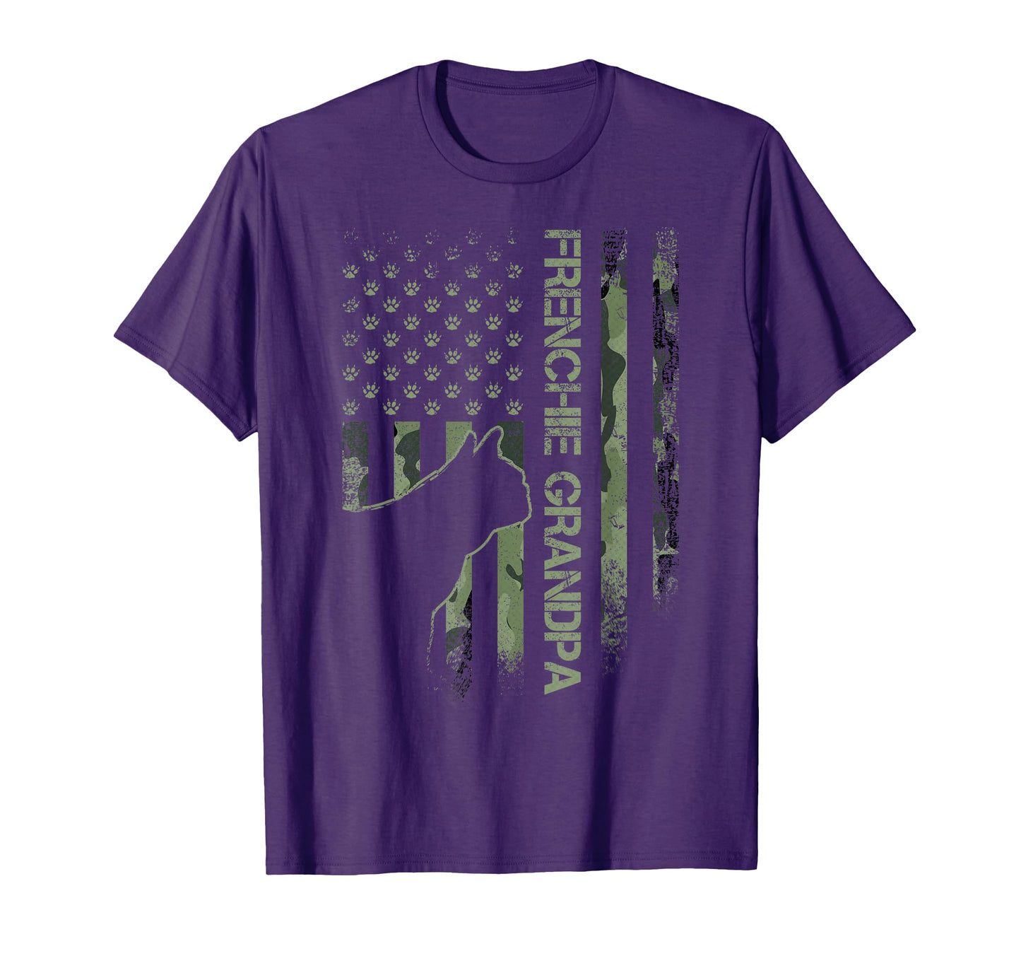 Camo Flag Proud French Bulldog T-Shirt - Custom Art Print Men Women - T-Shirt, Sweatshirt, Hoodie