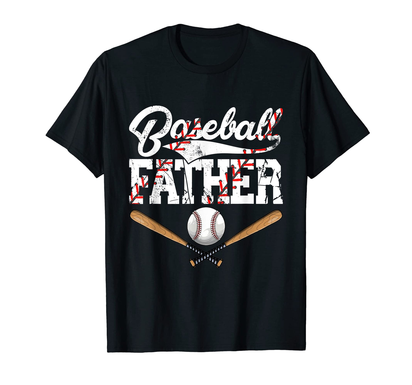 Mens Distressed Baseball Father Family T-Shirt - Novelty Apparel Unisex - T-Shirt, Sweatshirt, Hoodie