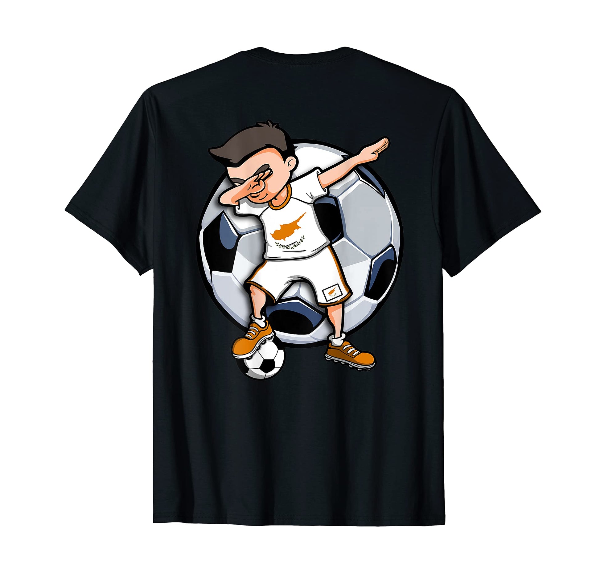 Dabbing Soccer Cyprus Football Fans T-Shirt - Minimalist Print Unisex - T-Shirt, Sweatshirt, Hoodie