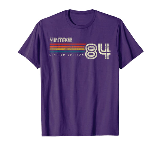 1984 Chest Stripe Birthday T-Shirt - Aesthetic Graphic Unisex - T-Shirt, Sweatshirt, Hoodie