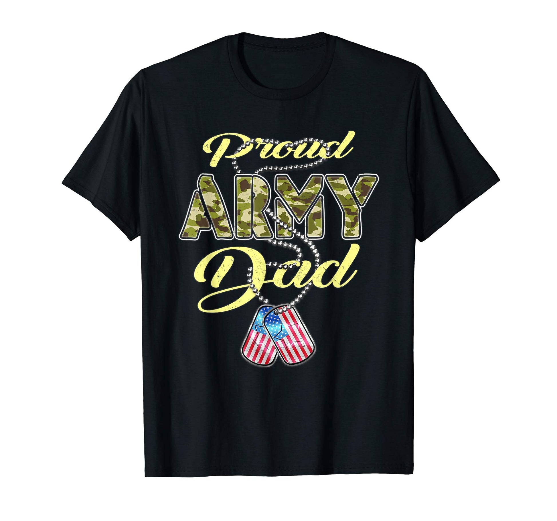 Proud Army Dad Us Flag Camo Dog Tags T-Shirt - Streetwear Style Unisex - T-Shirt, Sweatshirt, Hoodie