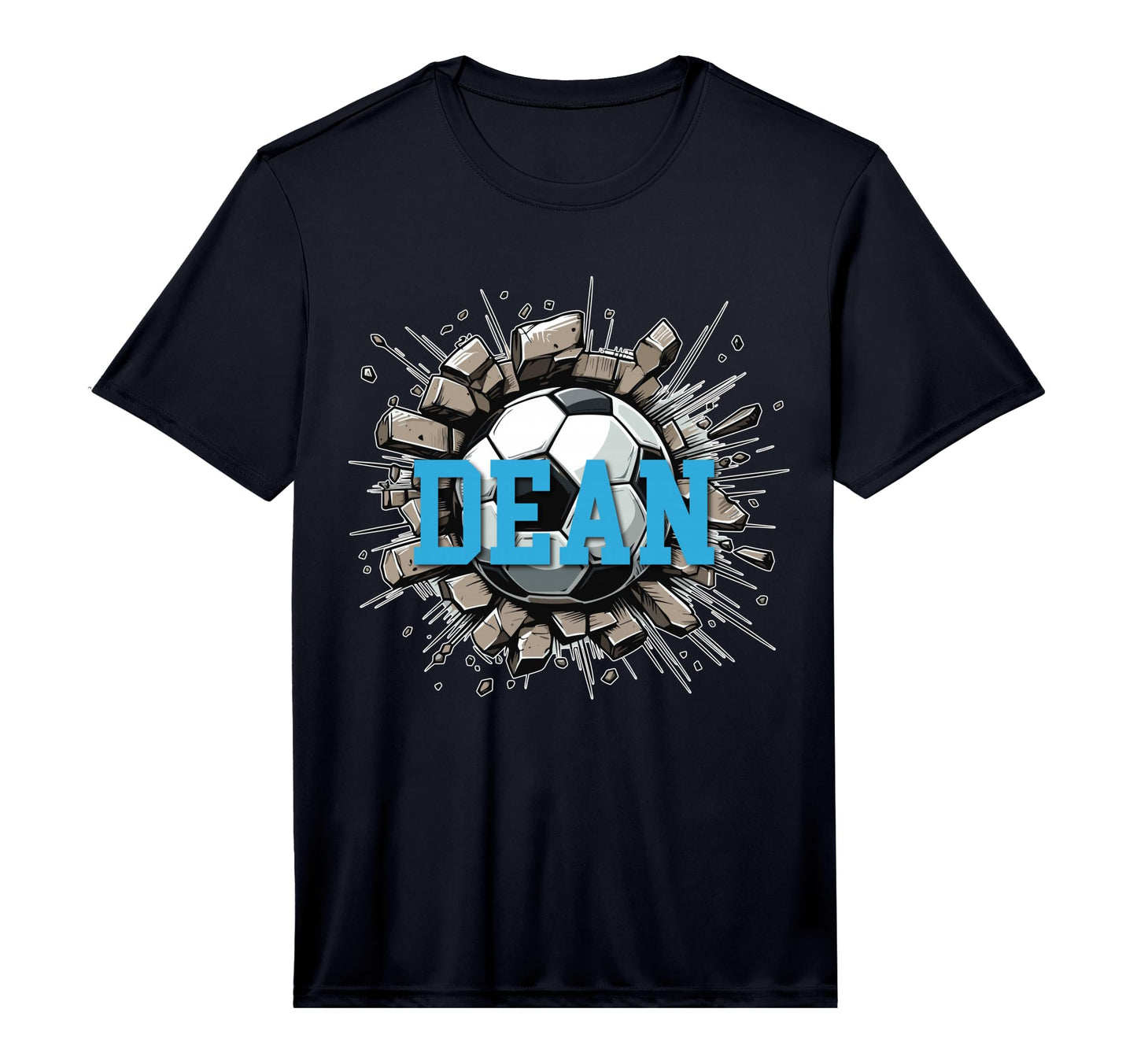 Dean Soccer Custom Name Performance T-Shirt - Fun Novelty Design Unisex - T-Shirt, Sweatshirt, Hoodie