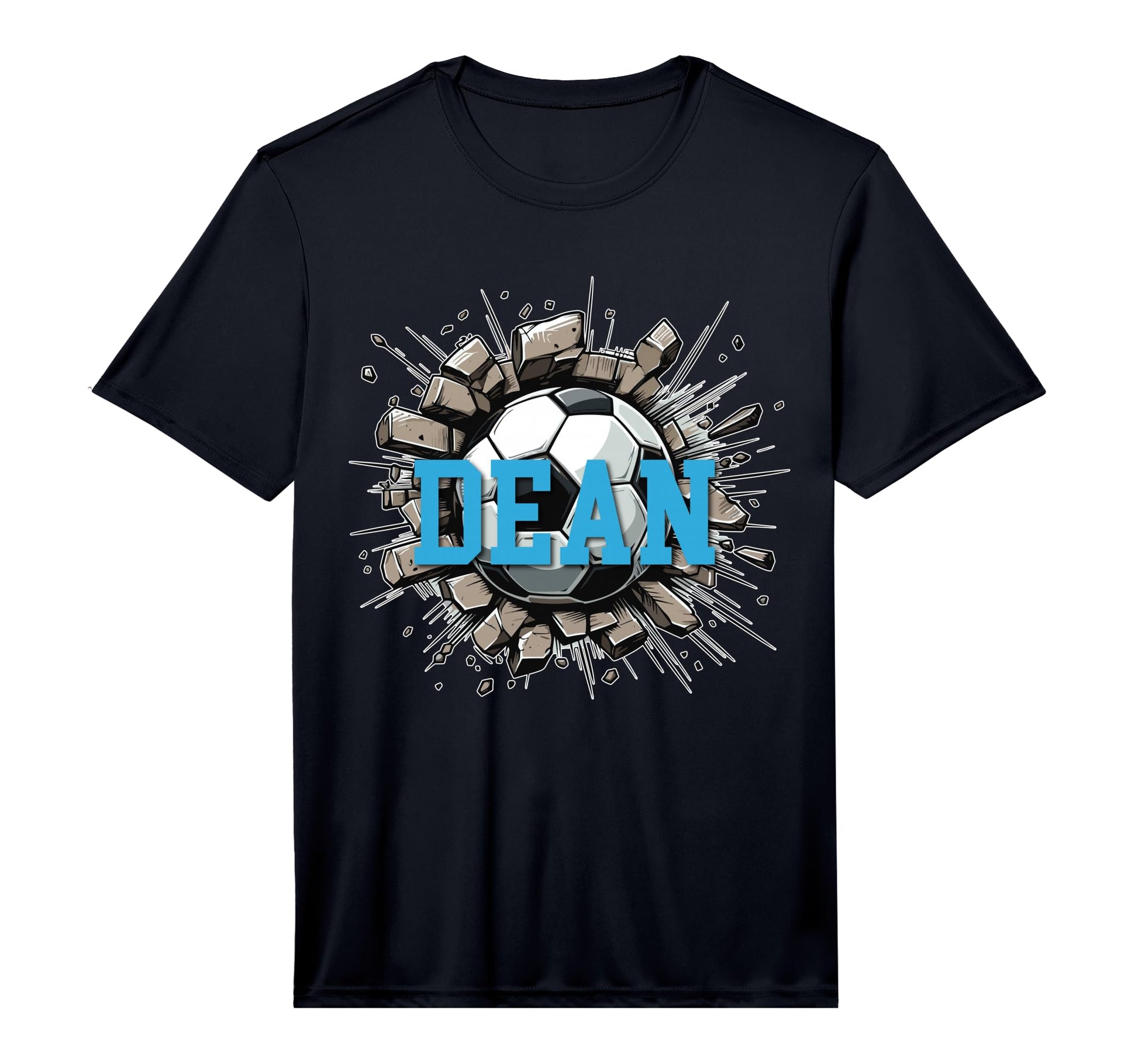 Dean Soccer Custom Name Performance T-Shirt - Fun Novelty Design Unisex - T-Shirt, Sweatshirt, Hoodie