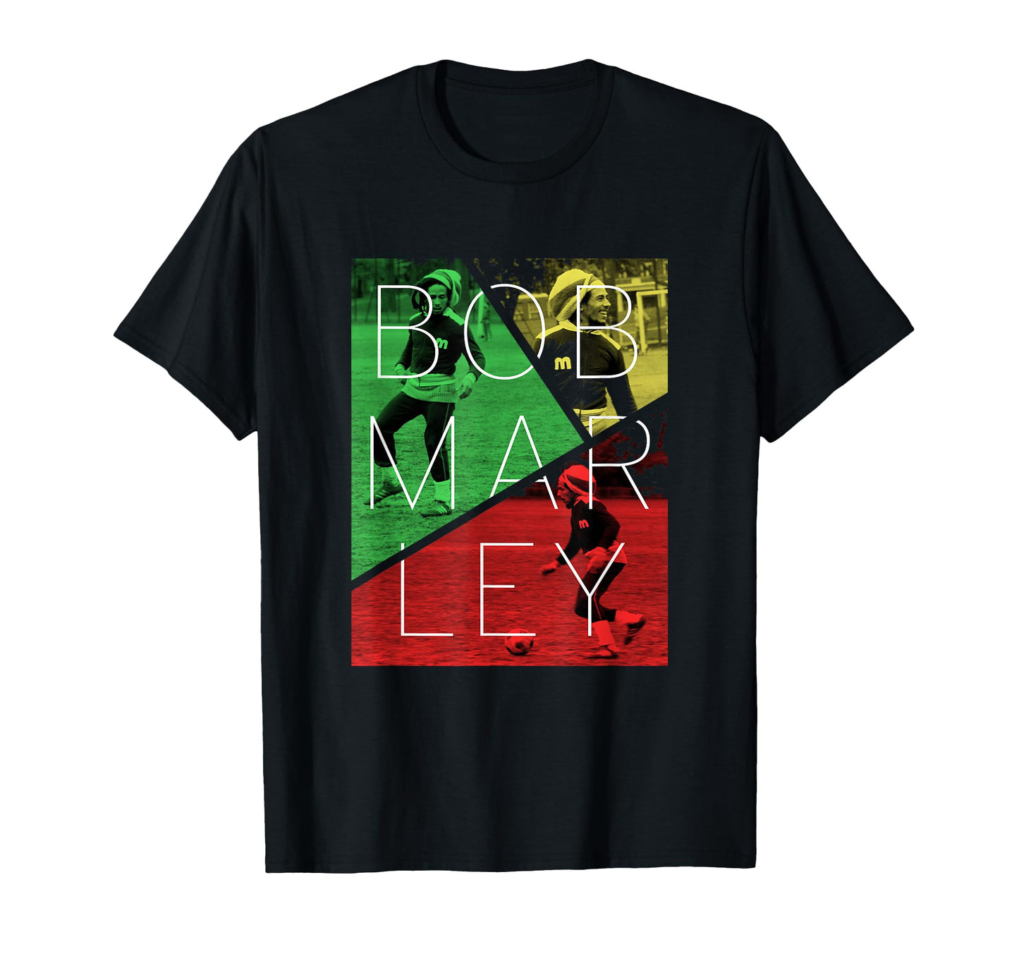 Bob Marley Soccer Split T-Shirt - Graphic Print Men Women - T-Shirt, Sweatshirt, Hoodie