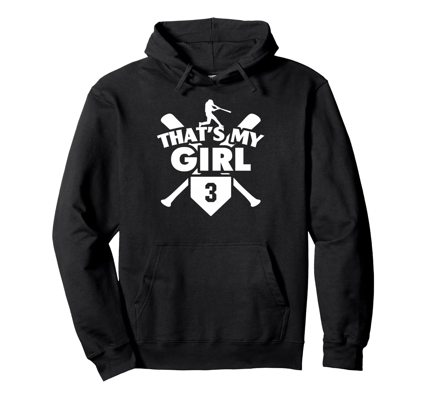 Baseball Mom Dad Thats My 3 Hoodie - Fun Novelty Design for Adults - T-Shirt, Sweatshirt, Hoodie