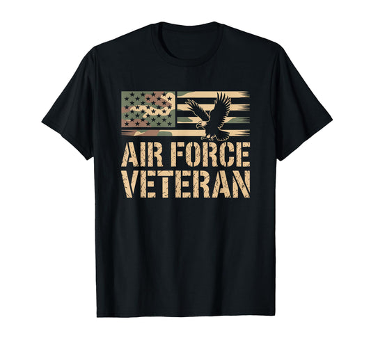 Air Force Veteran Us American Flag Dad T-Shirt - Streetwear Style Unisex - T-Shirt, Sweatshirt, Hoodie
