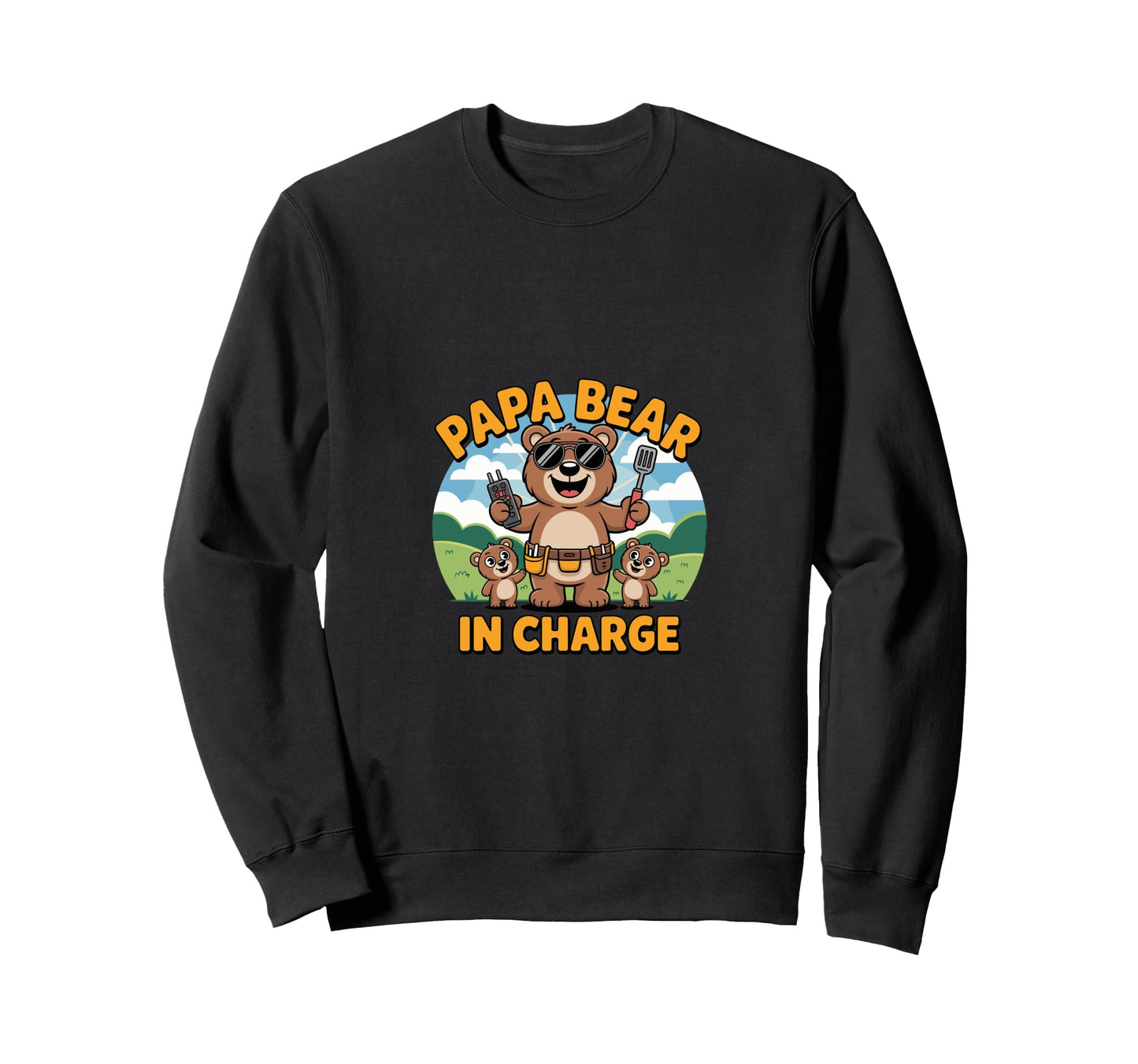 Papa Bear Charge Sweatshirt - Casual Everyday Wear for Adults - T-Shirt, Sweatshirt, Hoodie