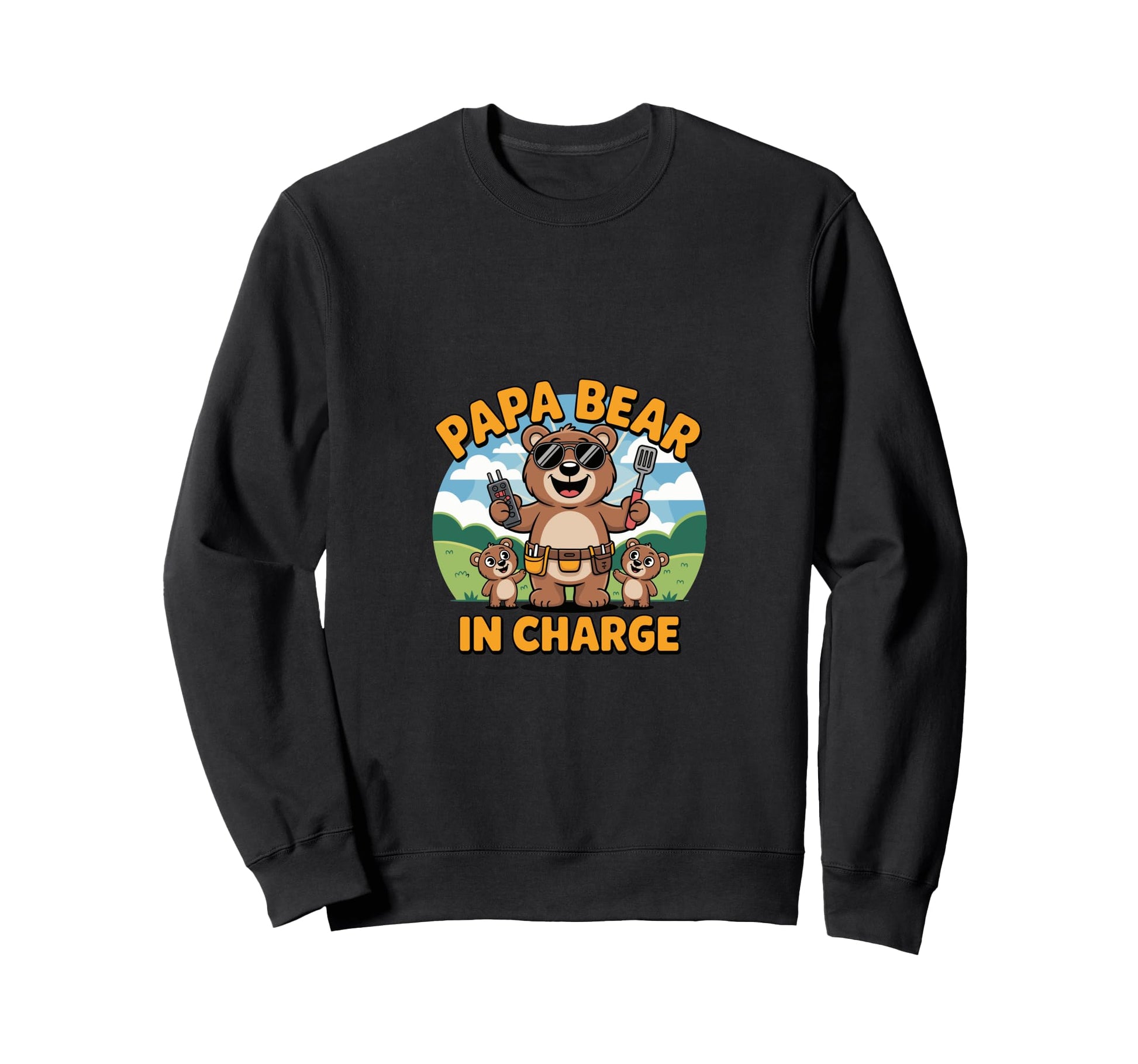 Papa Bear Charge Sweatshirt - Casual Everyday Wear for Adults - T-Shirt, Sweatshirt, Hoodie