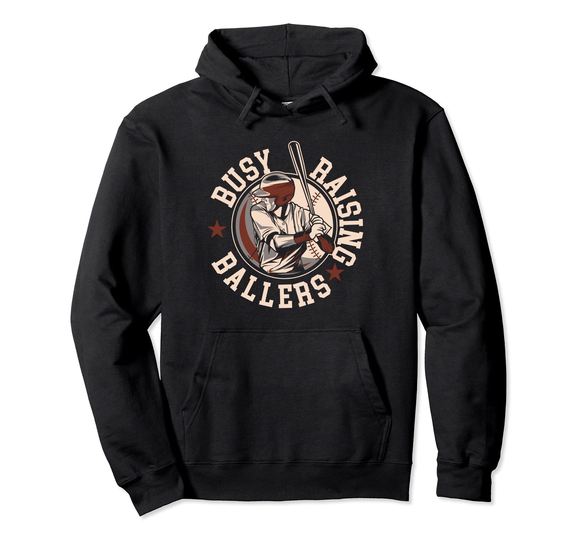 Funny Baseball Busy Raising Ballers Hoodie - Minimalist Print for Adults - T-Shirt, Sweatshirt, Hoodie