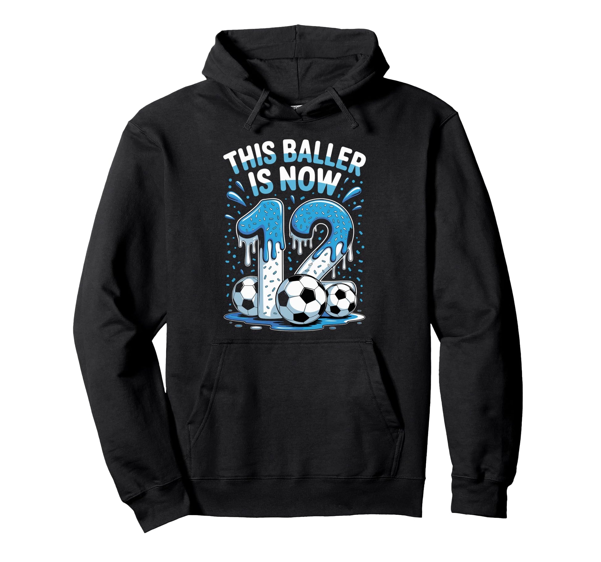 Baller Is Now 12 Ice Cream Drip Game Hoodie - Minimalist Print for Adults - T-Shirt, Sweatshirt, Hoodie