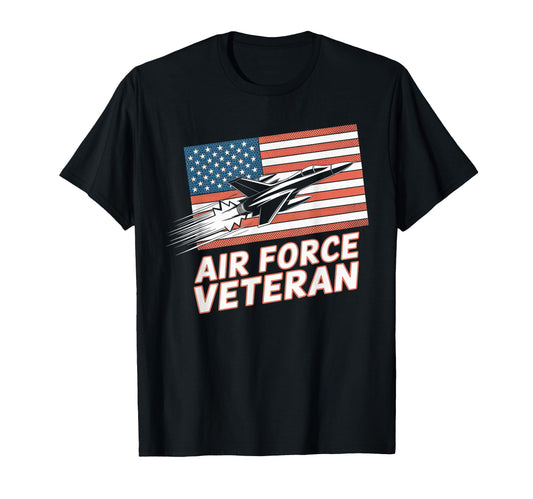 Air Force Veteran Us American Flag Dad T-Shirt - Unique Graphic Unisex - T-Shirt, Sweatshirt, Hoodie