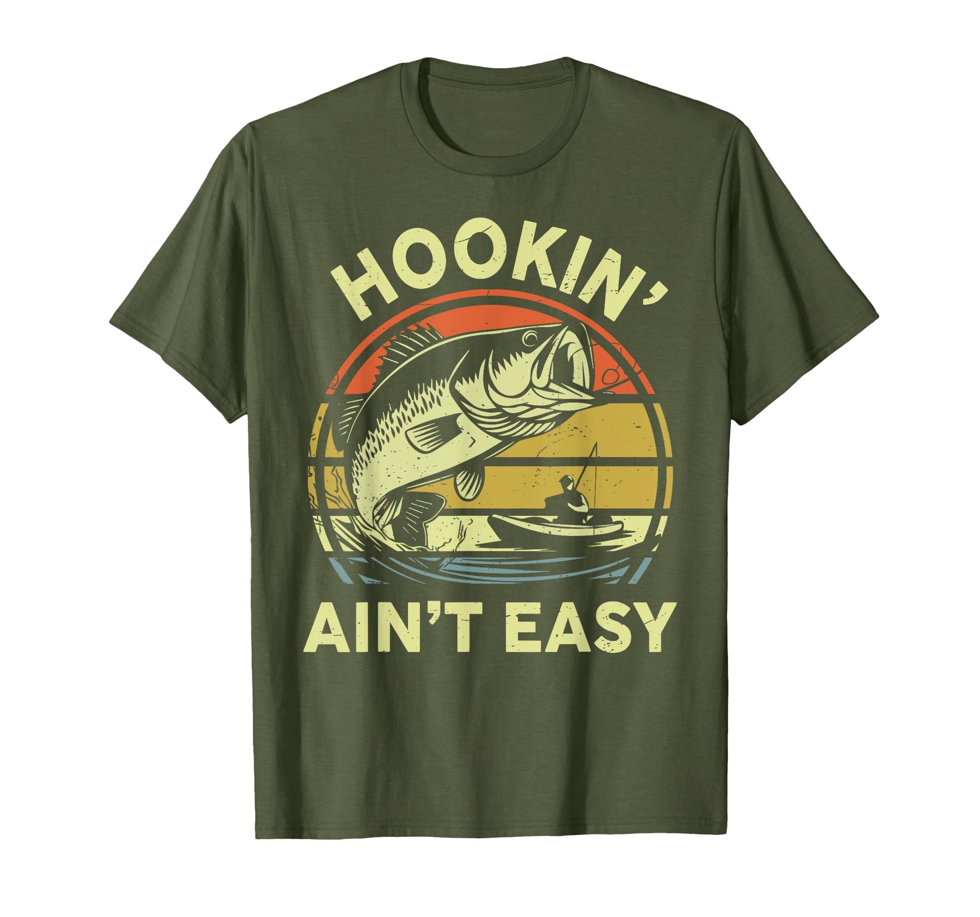 Funny Kayak Fishing Hookin Aint Easy T-Shirt - Trendy Graphic Men Women - T-Shirt, Sweatshirt, Hoodie
