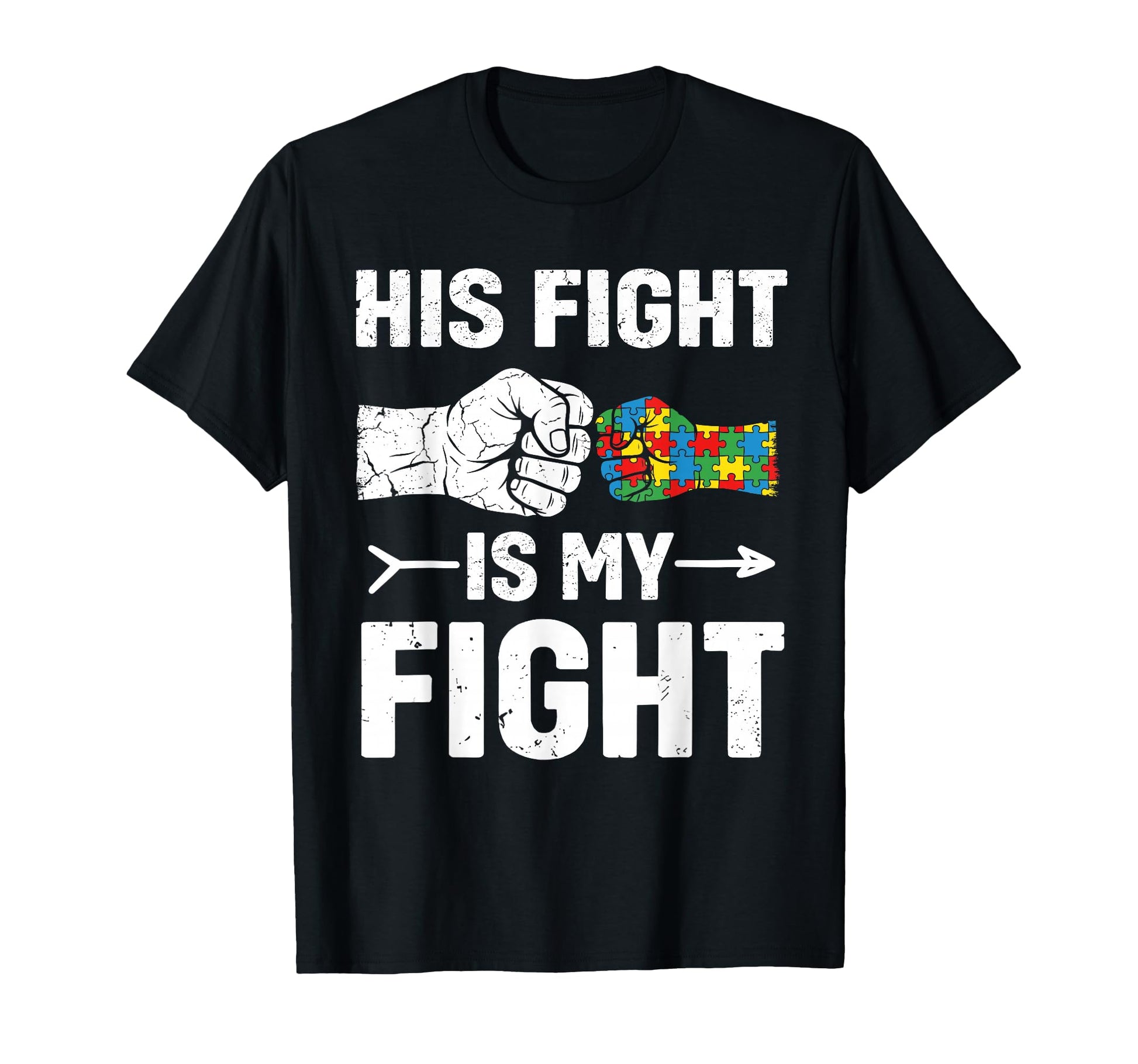 Fight Autism Awareness Dad Mom Parent T-Shirt - Graphic Print Men Women - T-Shirt, Sweatshirt, Hoodie