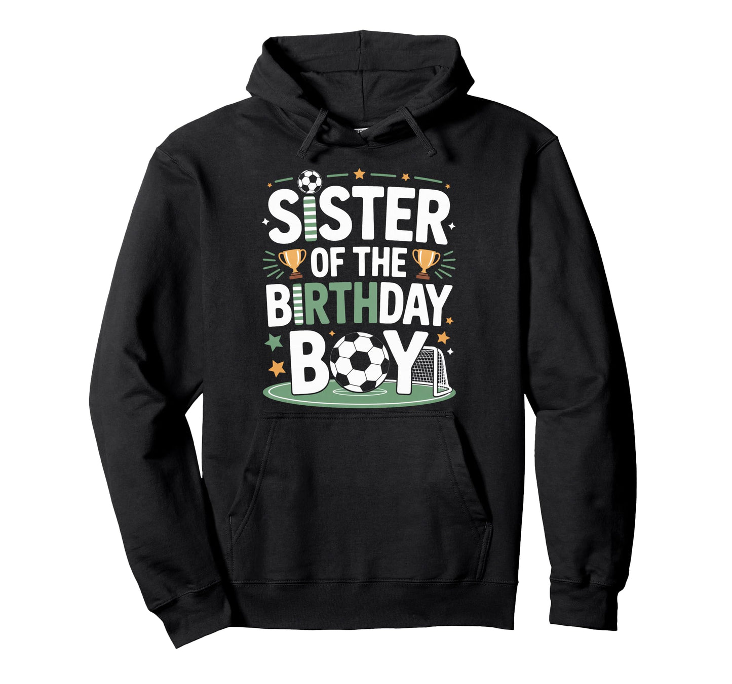 Sister Birthday Soccer Siblings Party Hoodie - Minimalist Print for Adults - T-Shirt, Sweatshirt, Hoodie