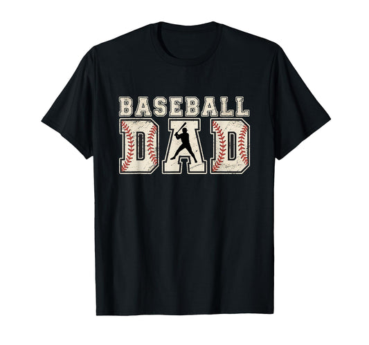 Baseball Dad Lettering Baseball T-Shirt - Minimalist Print for Adults - T-Shirt, Sweatshirt, Hoodie