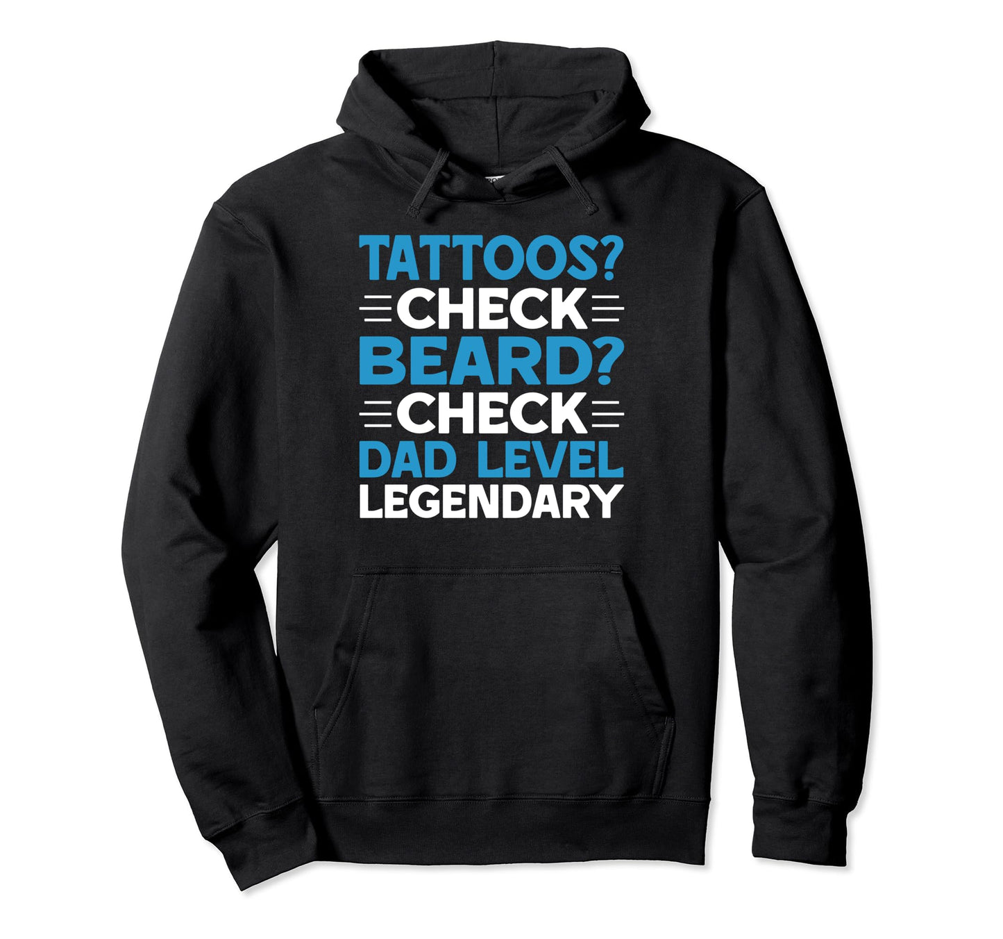 Bearded Inked Dad Beard Tattoo Fathers Hoodie - Unique Graphic for Adults - T-Shirt, Sweatshirt, Hoodie