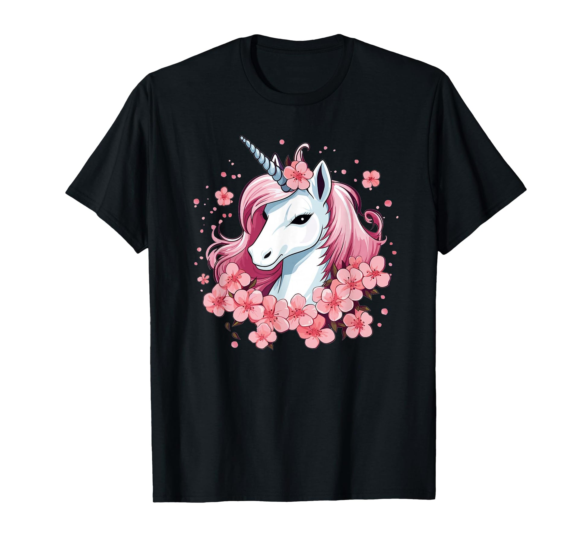 Unicorn Cherry Blossoms I Unicorn T-Shirt - Casual Everyday Wear for Adults - T-Shirt, Sweatshirt, Hoodie