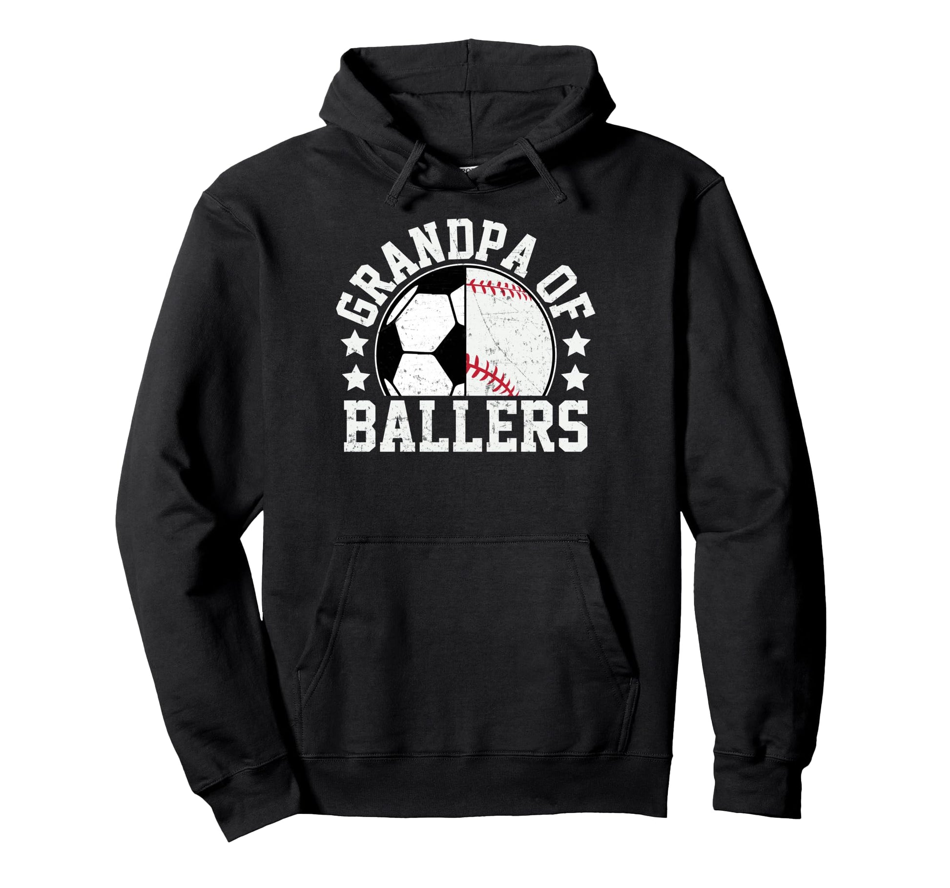 Grandpa Ballers Soccer Baseball Grandpa Hoodie - Novelty Apparel Unisex - T-Shirt, Sweatshirt, Hoodie