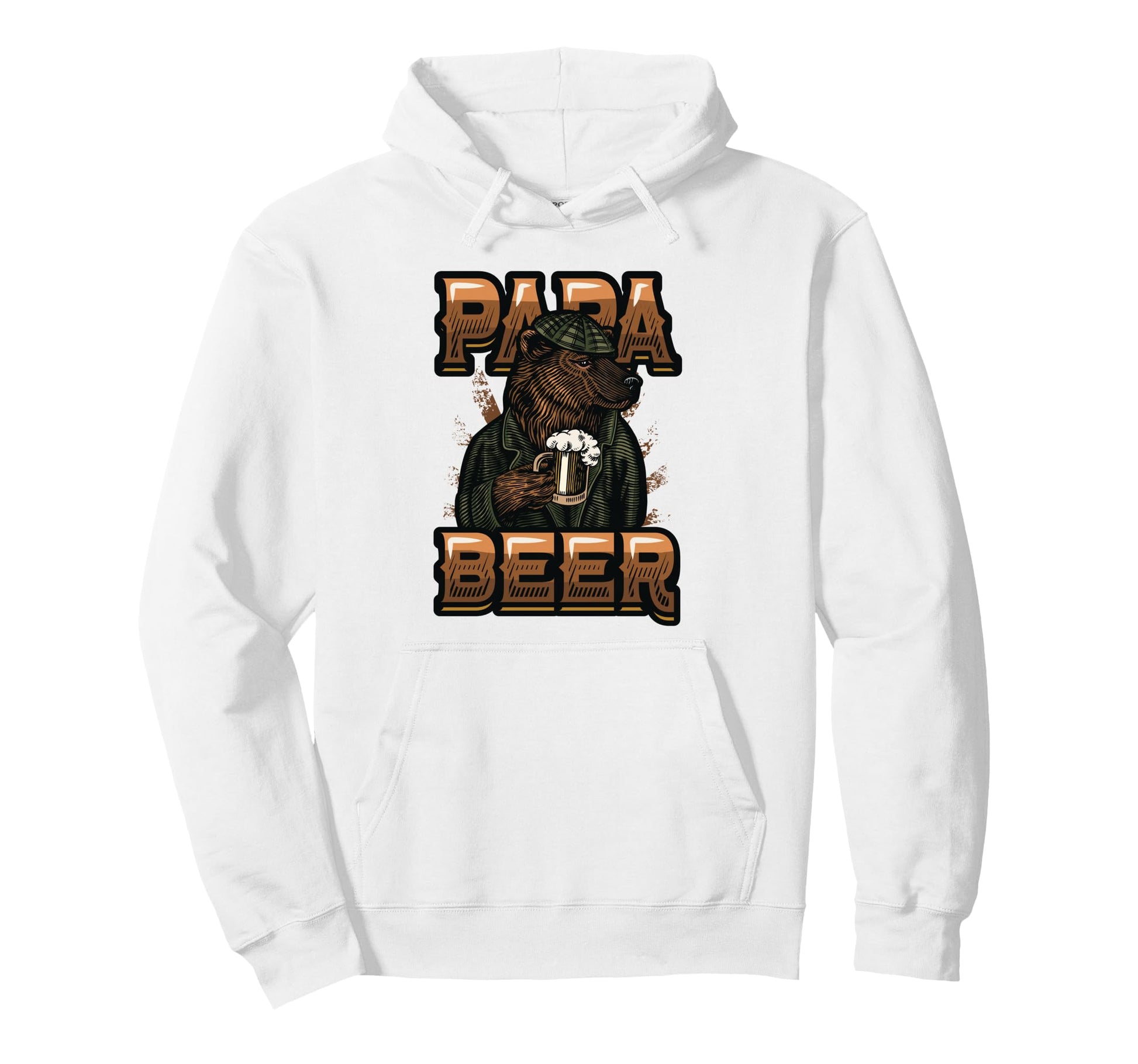 Papa Beer Teddy Bear Drinking Beer Hoodie - Graphic Print for Adults - T-Shirt, Sweatshirt, Hoodie