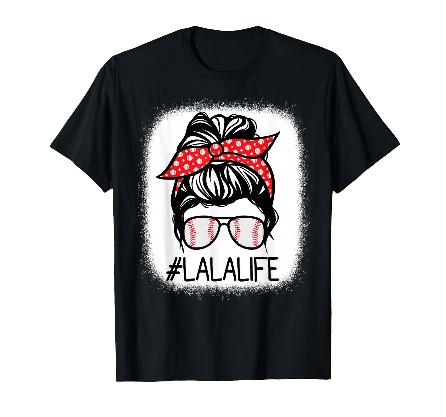 Lala Bleached Messy Bun Baseball T-Shirt - Casual Everyday Wear Men Women - T-Shirt, Sweatshirt, Hoodie