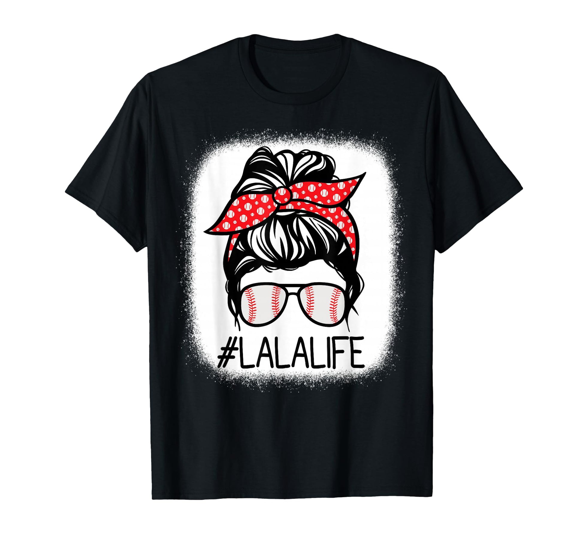 Lala Bleached Messy Bun Baseball T-Shirt - Casual Everyday Wear Men Women - T-Shirt, Sweatshirt, Hoodie
