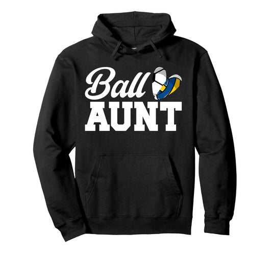 Ball Aunt Heart Volleyball Soccer Aunt Hoodie - Streetwear Style Unisex - T-Shirt, Sweatshirt, Hoodie