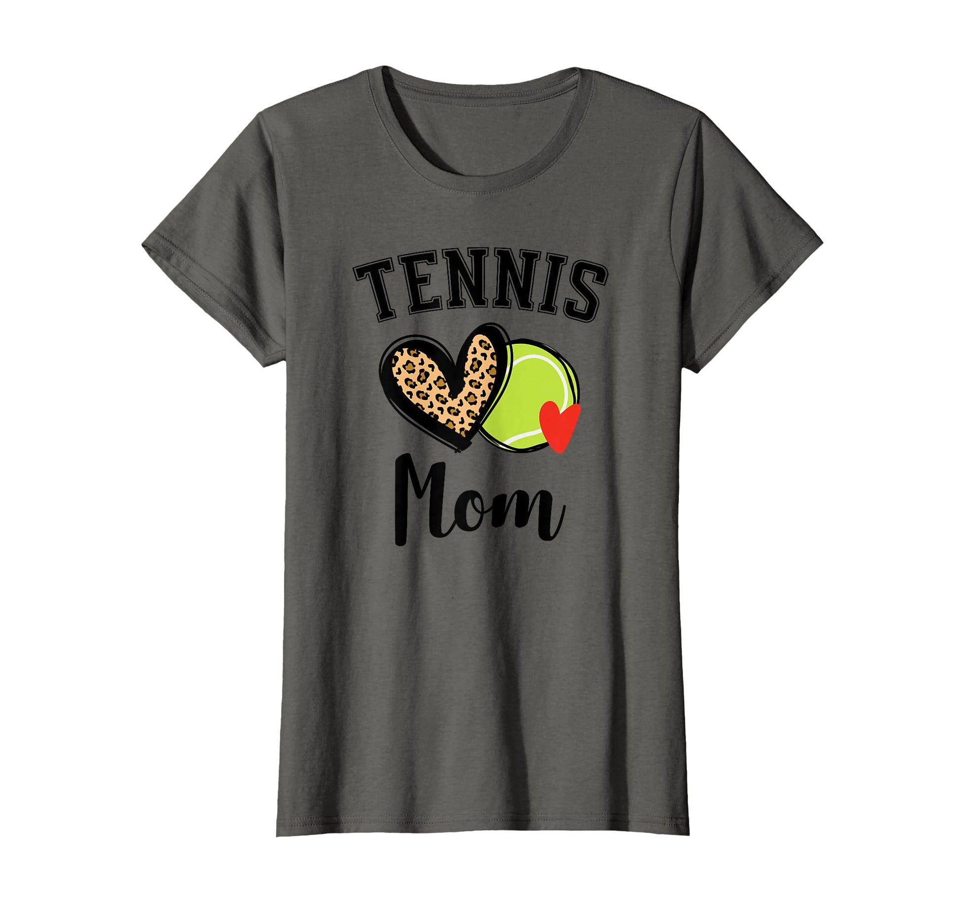 Tennis Mom Leopard Heart T-Shirt - Custom Art Print for Adults - T-Shirt, Sweatshirt, Hoodie