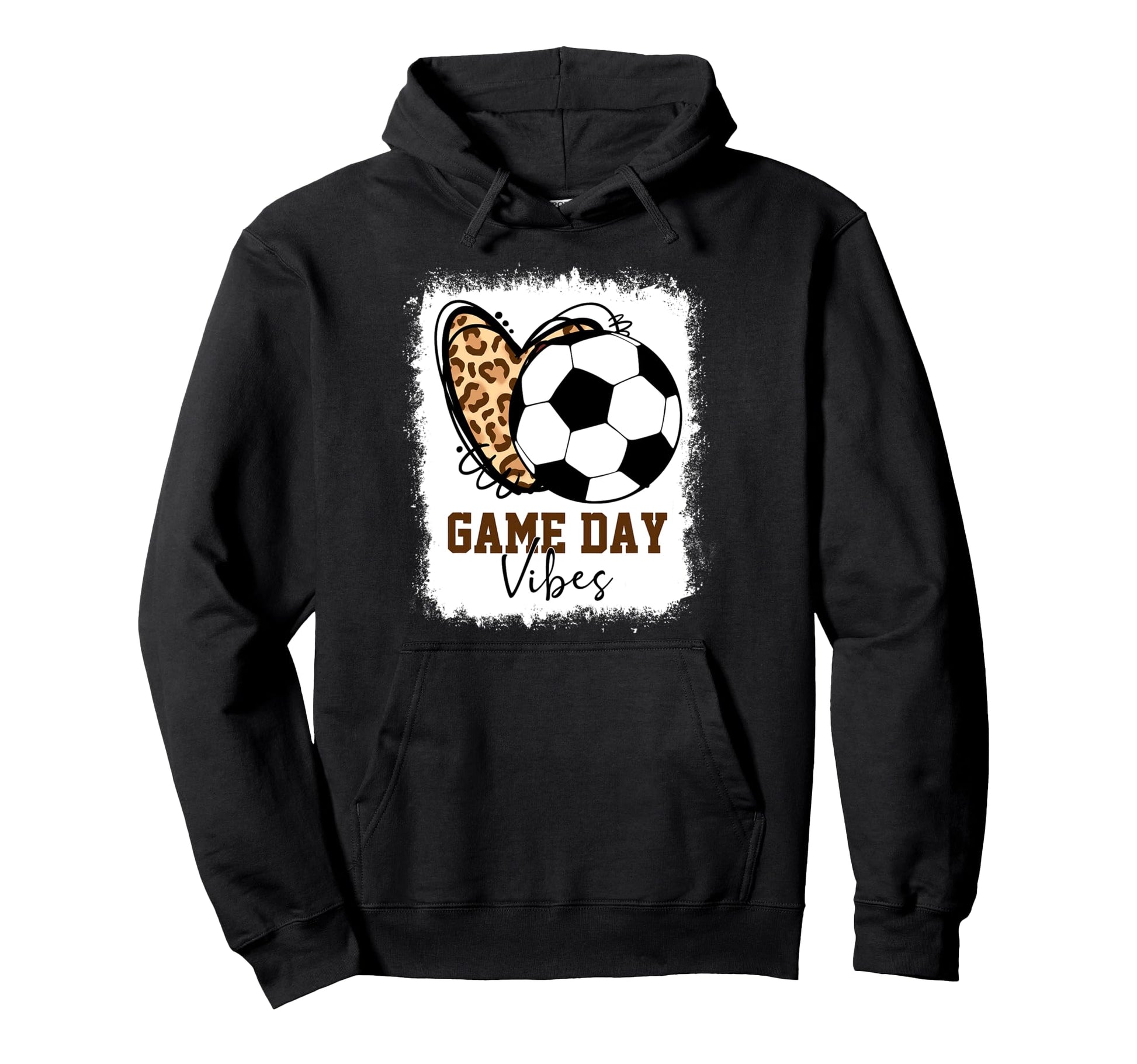 Bleached Soccer Game Day Vibes Hoodie - Fun Novelty Design Men Women - T-Shirt, Sweatshirt, Hoodie