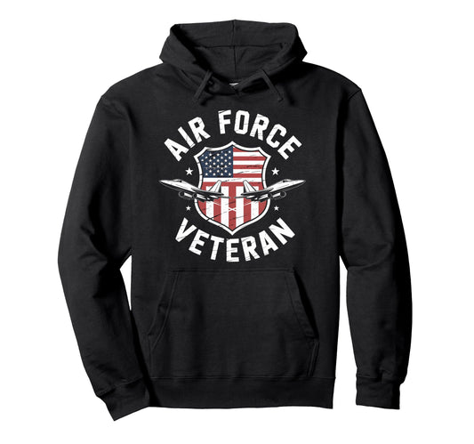 Air Force Veteran Us American Flag Dad Hoodie - Graphic Print Unisex - T-Shirt, Sweatshirt, Hoodie