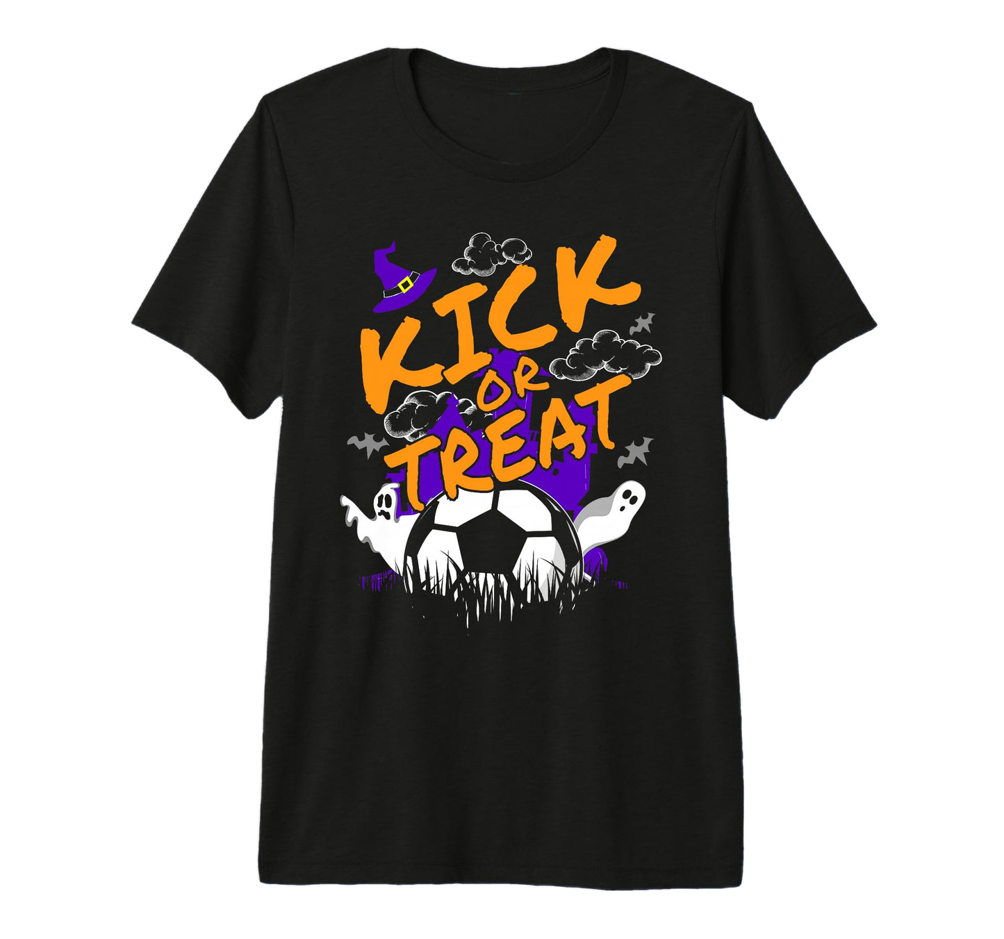 Halloween Soccer Players Kick Or Treat T-Shirt - Unique Graphic Men Women - T-Shirt, Sweatshirt, Hoodie