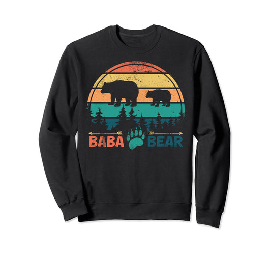 Baba Grandpa Bear Fathers Day Bear Sweatshirt - Unique Graphic Men Women - T-Shirt, Sweatshirt, Hoodie